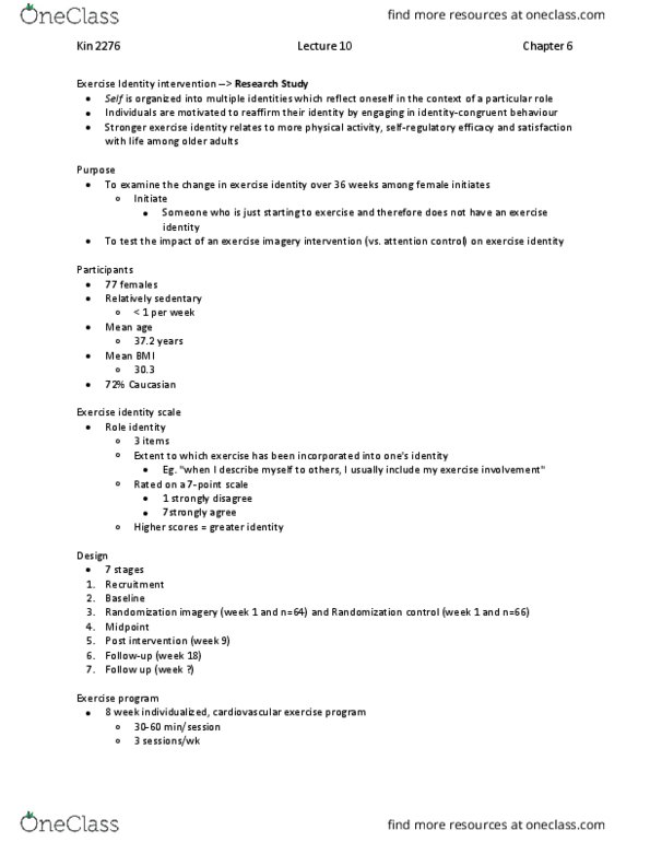 Kinesiology 2276F/G Lecture Notes - Lecture 10: Aerobic Exercise thumbnail