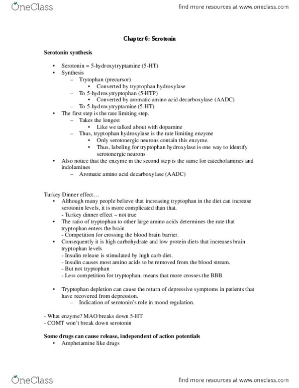 PSY 402 Chapter Notes - Chapter 6: Fenfluramine, Striatum, Amygdala thumbnail