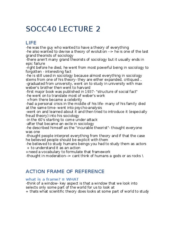 SOCC40H3 Lecture Notes - Heredity, Social Fact thumbnail