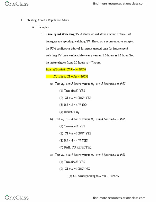 STATS 250 Lecture Notes - Lecture 24: Confidence Interval, Standard Deviation, Type I And Type Ii Errors cover image