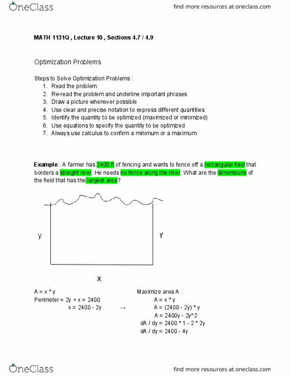 MATH 1131Q Lecture Notes - Lecture 10: Antiderivative cover image