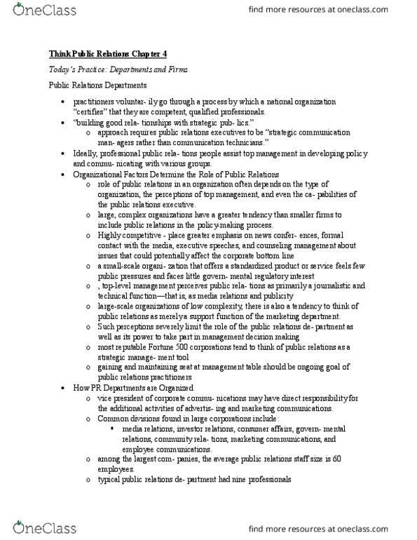 MEJO 137 Chapter Notes - Chapter 4: Rela, Consumer Protection, Fax thumbnail