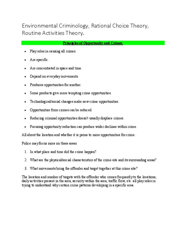 SOCI-225 Lecture 2: Environmental Criminology, Rational Choice Theory, Routine Activities Theory thumbnail