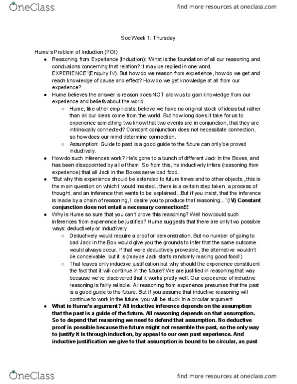 SOCIOL 1 Lecture Notes - Lecture 3: Inductive Reasoning, Circular Reasoning, Begging thumbnail