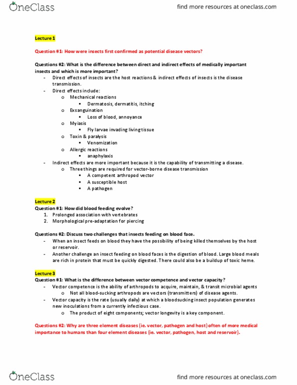 ACBS 457 Lecture Notes - Lecture 3: Myiasis, Cutaneous Condition, Exsanguination thumbnail