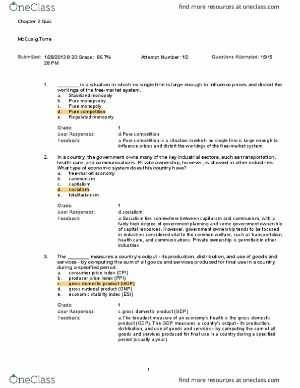 MIE 201 Quiz: Chapter 2 Quiz.pdf - OneClass