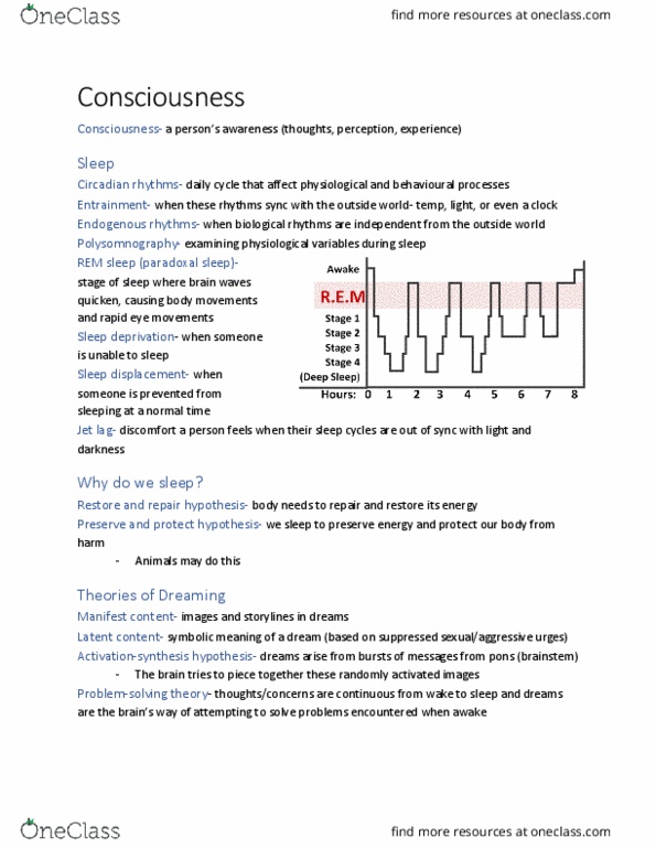 PSYC 100 Lecture Notes - Lecture 7: Jet Lag, Sleep Deprivation, Polysomnography cover image