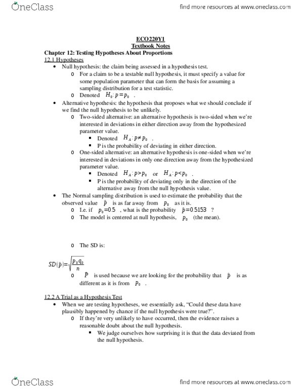 ECO220Y1 Chapter 12: ECO220Y1 Chapter 12 Notes thumbnail