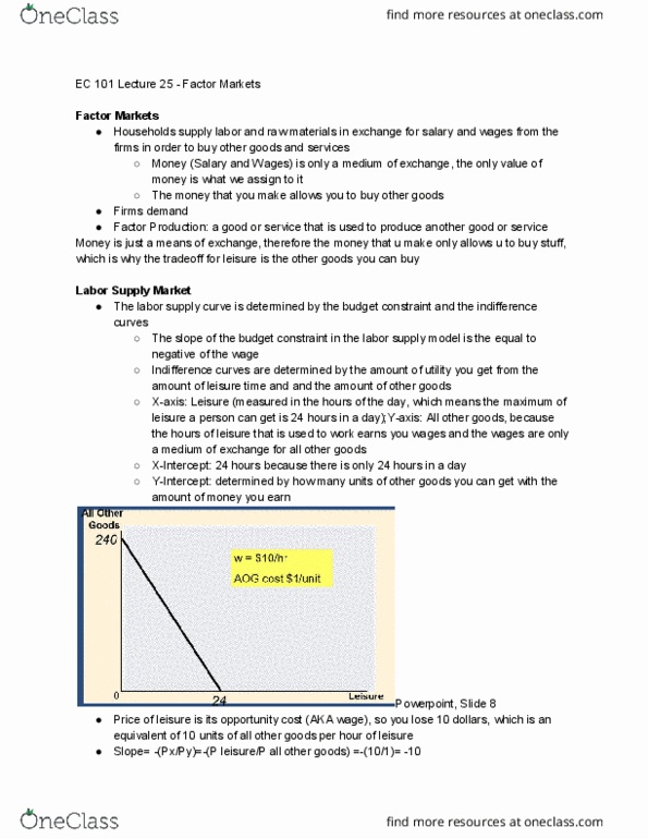 CAS EC 101 Lecture Notes - Lecture 25: Budget Constraint, Indifference Curve, Opportunity Cost cover image