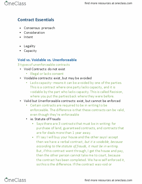 Management and Organizational Studies 2275A/B Lecture Notes - Lecture 3: Unconscionability, Torte, Dont thumbnail