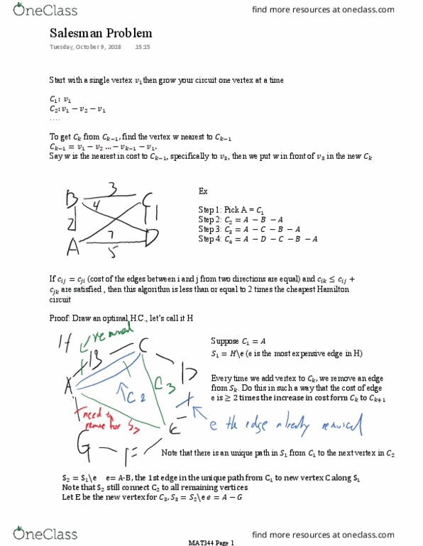 MAT344H1 Lecture Notes - Lecture 10: Hamiltonian Path thumbnail
