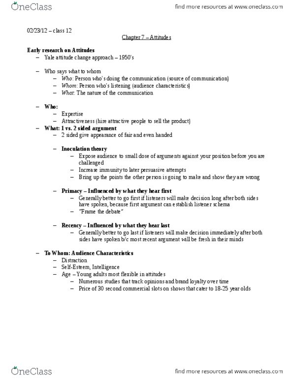 PSYCH 414 Lecture Notes - Reinforcement, Classical Conditioning, Self-Perception Theory thumbnail