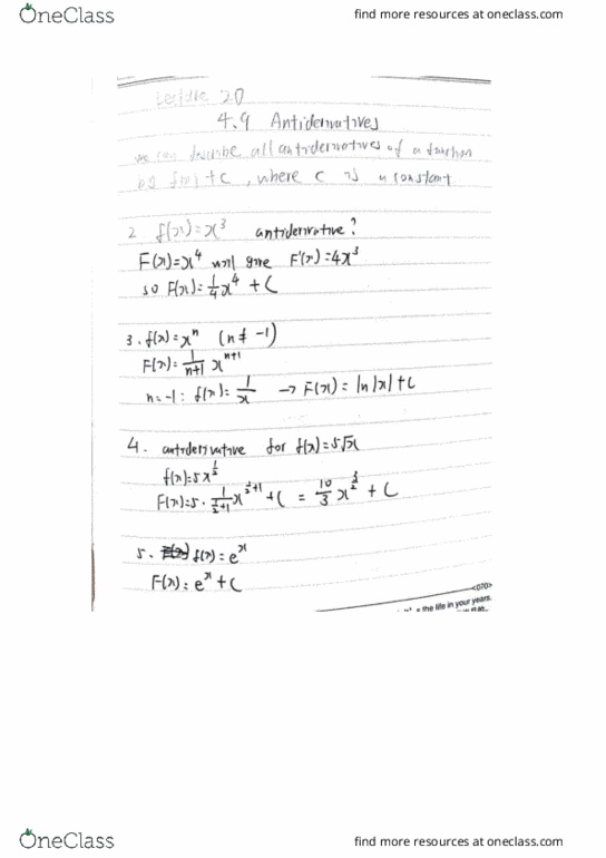 MATH 1131Q Lecture 20: Antiderivatives cover image