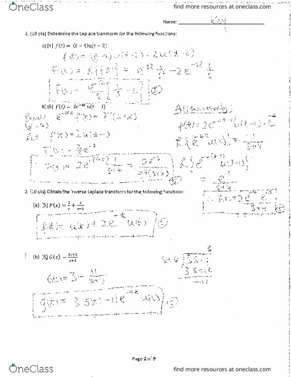 Ece 202 Midterm Ece 202 Exam 2 Fall 2007 Oneclass