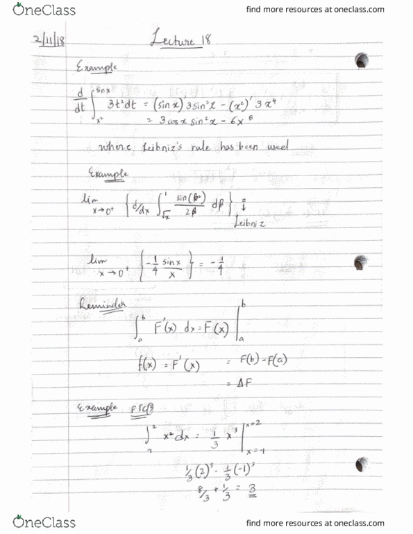 MATH 1004 Lecture 18: Notes, Nov 2, 2018 cover image