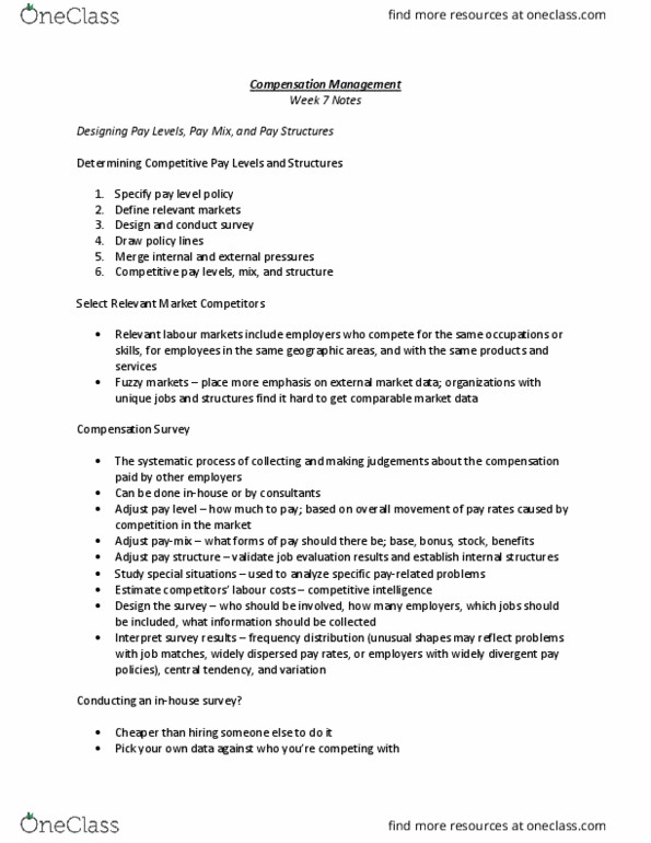 MHR 749 Lecture Notes - Lecture 6: Competitive Intelligence, Frequency Distribution, Central Tendency thumbnail