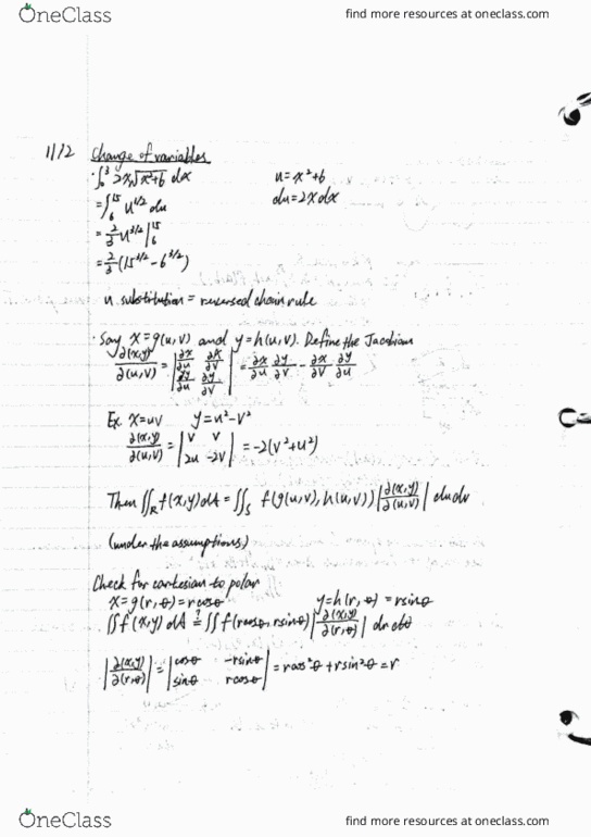 L24 Math 233 Lecture 30: Math 233 - Lecture 30 - Change of Variables cover image