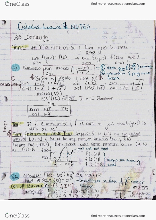 MATH 2A Lecture 7: 44080-Math 2A Lecture 7 Notes-Continuity cover image