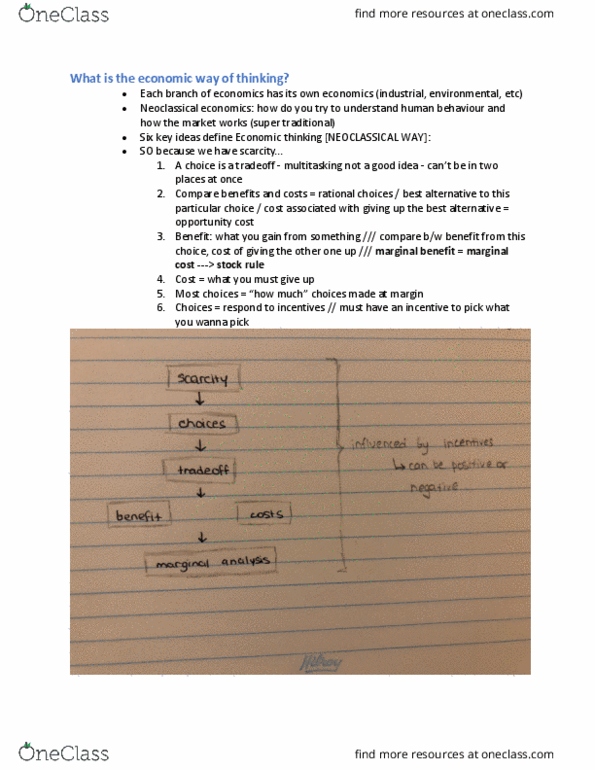 ECON101 Lecture Notes - Lecture 3: Marginal Utility, Marginal Cost, Opportunity Cost thumbnail