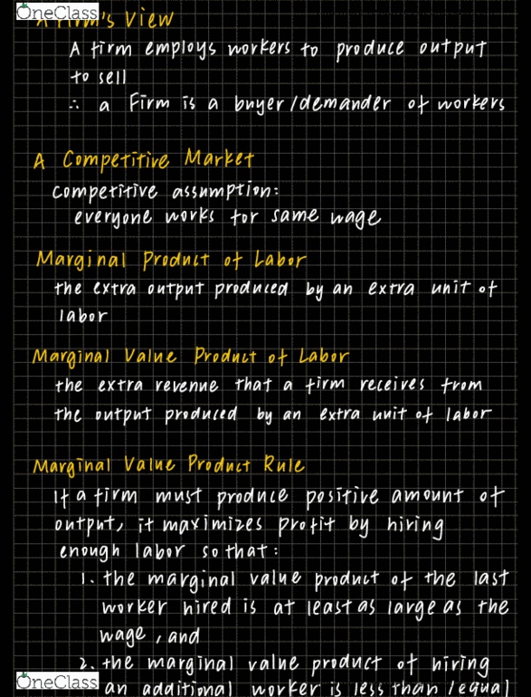 ECON 1 Lecture Notes - Lecture 16: Marginal Product, Product Rule cover image
