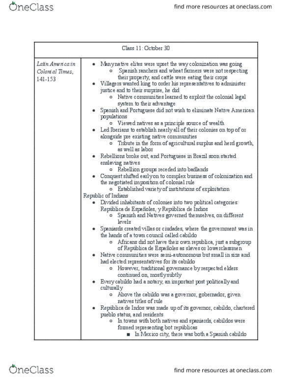 HIST 380 Chapter Notes - Chapter 11: New Spain, Indo People, Gallows thumbnail