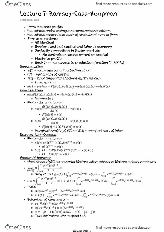 ECO325H1 Lecture 7: Lecture 7 Ramsey-Cass-Koopman thumbnail