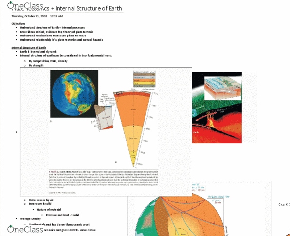 EARTHSC 2GG3 Lecture Notes - Lecture 3: Plate Tectonics, Continental Crust, Oceanic Crust thumbnail