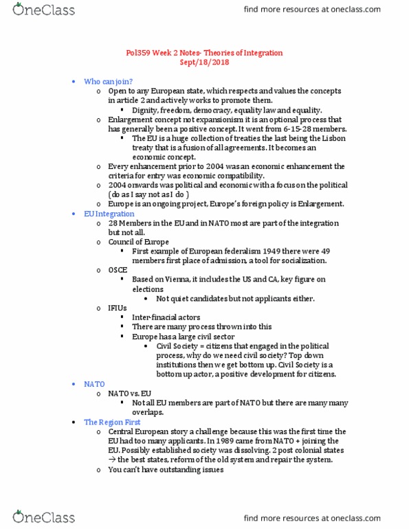 POL320Y1 Lecture Notes - Lecture 2: Treaty Of Lisbon, Ifius, International Criminal Tribunal For The Former Yugoslavia thumbnail