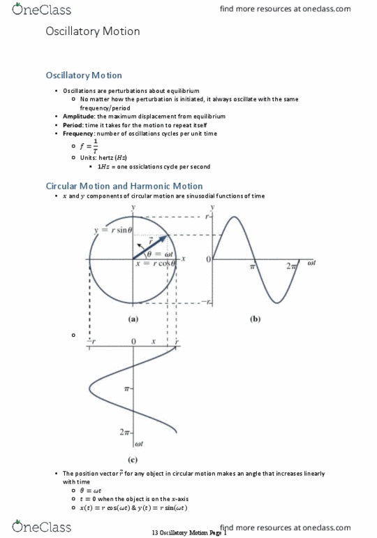 Physics 1402A/B Lecture 25: Oscillatory Motion thumbnail