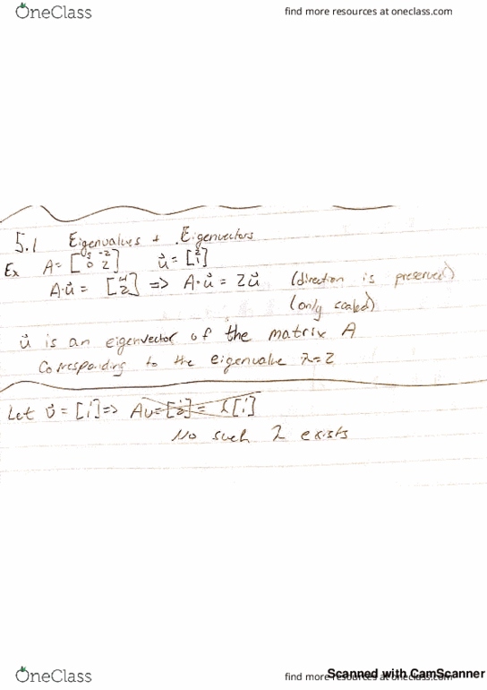 MAT 331 Lecture 19: 5.1 and 5.2 Eigenvalues and Eigenvectors cover image