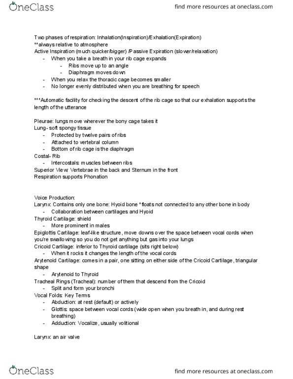 CGSC376 Chapter Notes - Chapter 3: Thyroid Cartilage, Rib Cage, Vocal Folds thumbnail