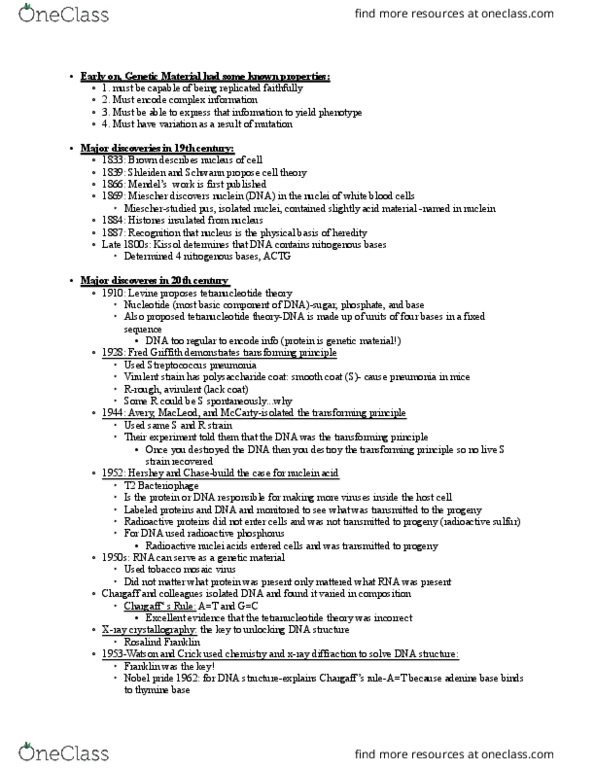 GEN-3000 Lecture Notes - Lecture 9: Tobacco Mosaic Virus, X-Ray Crystallography, Dna Extraction thumbnail