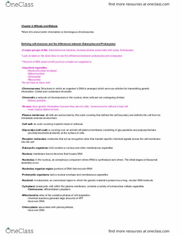 GEN-3000 Lecture Notes - Lecture 2: Sister Chromatids, Nuclear Membrane, Cell Membrane thumbnail