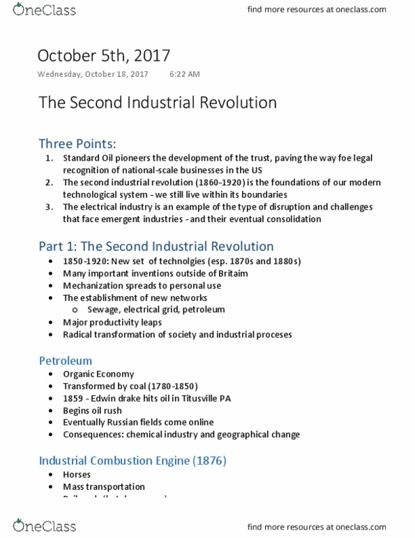 HI125 Lecture 9: The 2nd Industrial Revolution thumbnail