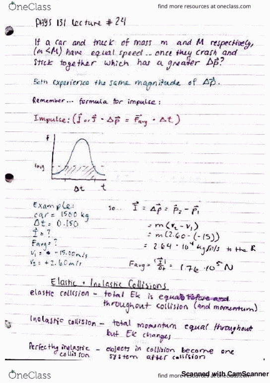 PHYS 131 Lecture 24: Elastic and Inelastic Collisions cover image