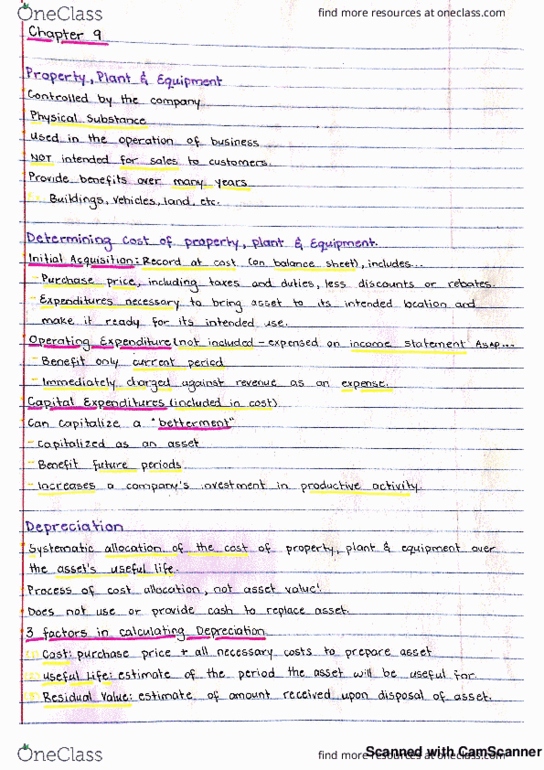 COMM 1101 Lecture 18: Chapter 9 (Determining Cost of Property, Plant and Equipment) cover image