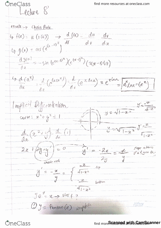 MAT 1320 Lecture 8: Implicit Derivatives, Derivatives of Logarithms cover image