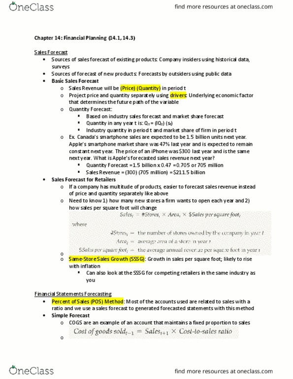 BU393 Chapter Notes - Chapter 14: Financial Statement, Capital Expenditure, Retained Earnings thumbnail