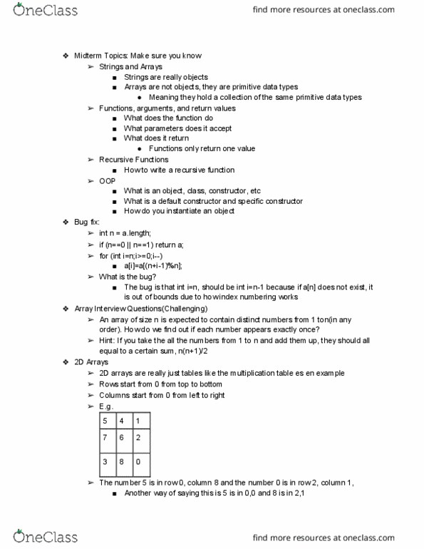 01:198:111 Lecture Notes - Lecture 18: The Sydney Morning Herald, Multiplication Table cover image