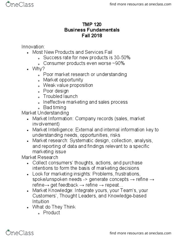 TMP 120 Lecture Notes - Lecture 22: Sales Process Engineering, Market Analysis, Conjoint Analysis thumbnail