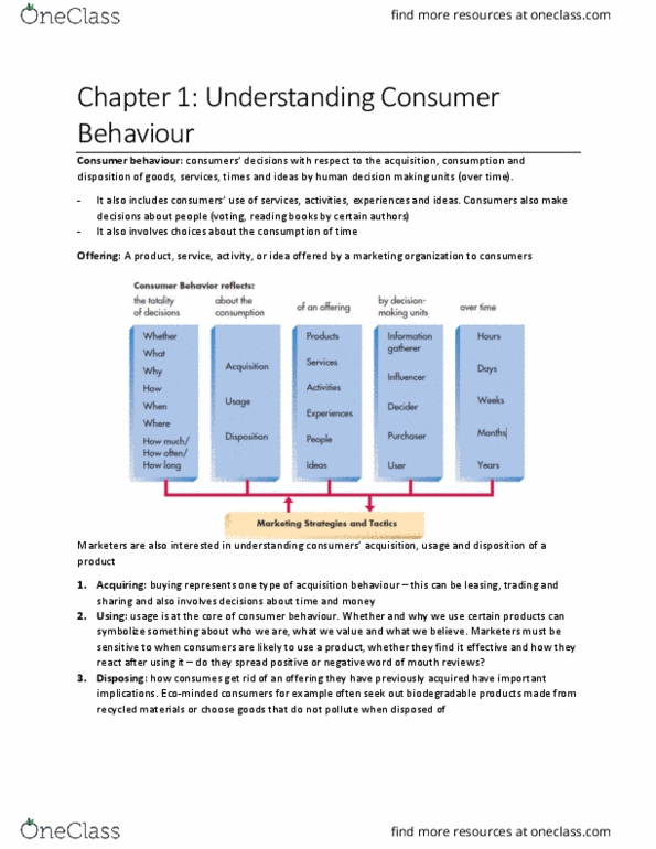 MGMC02H3 Chapter Notes - Chapter 1: Consumer Behaviour, Decision-Making, The Sequence thumbnail