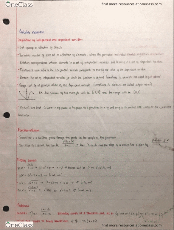 Math 2413 final review packet calculus 1 oneclass