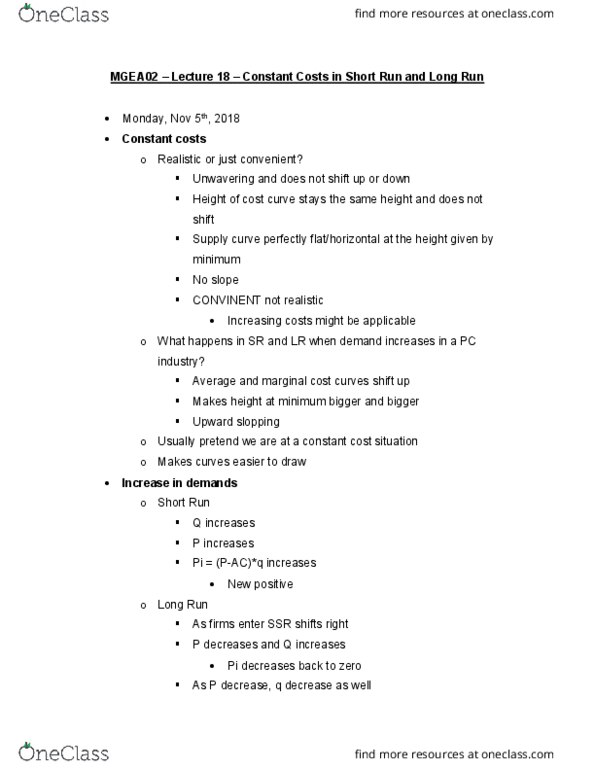 MGEA02H3 Lecture Notes - Lecture 18: Demand Curve, Marginal Cost, Economic Equilibrium cover image