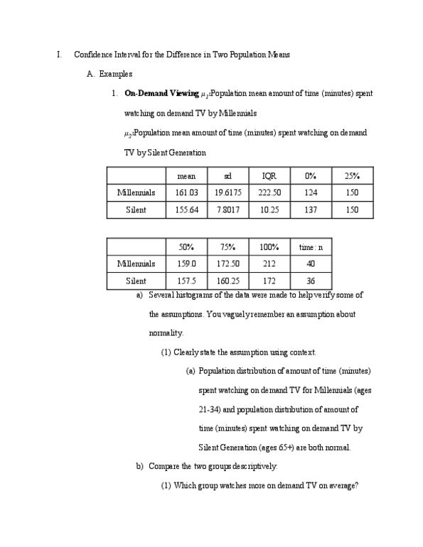 STATS 250 Lecture Notes - Lecture 27: Confidence Interval, Silent Generation cover image