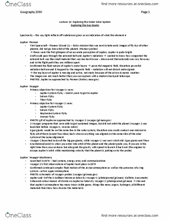 Geography 2090A/B Lecture Notes - Lecture 13: Galilean Moons, Complex Fluid, Pioneer 10 thumbnail