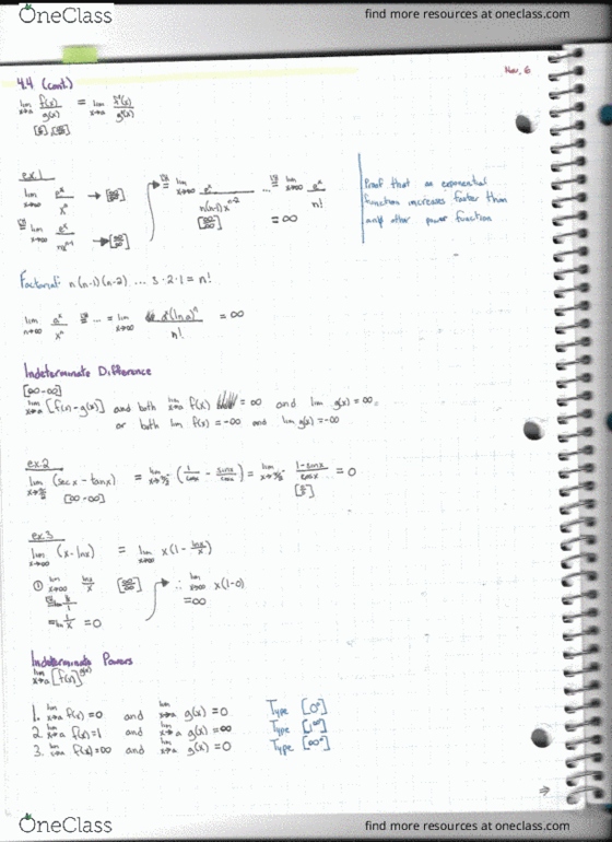 Calculus 1000A/B Lecture 35: Calculus 4.4 (Cont.) cover image