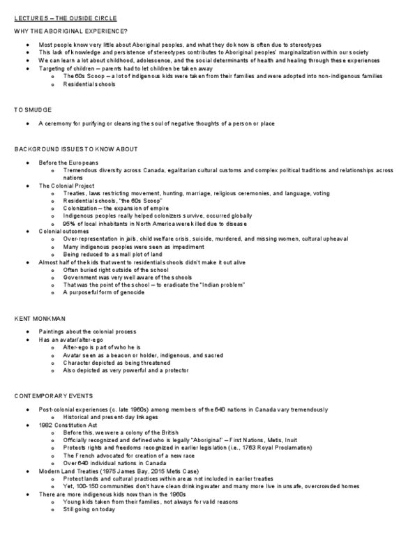 Health Sciences 2700A/B Lecture 5: LEC5 NOTES thumbnail