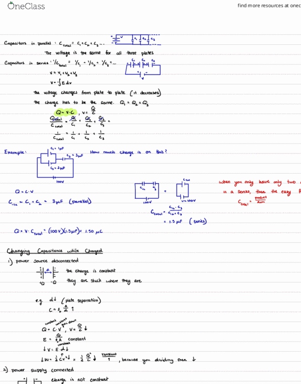 PHYSICS 5C Lecture Notes - Lecture 8: Capacitor, Net Force, Electric Field thumbnail