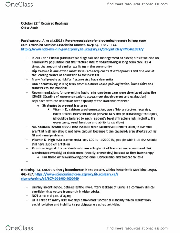 NURS 503 Lecture 8: October 22nd Required Readings Older Adult thumbnail