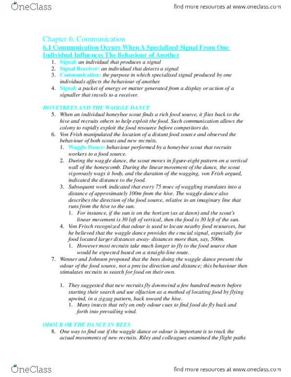 LIFESCI 2D03 Chapter Notes - Chapter 6: Olfaction, Aroma Compound thumbnail